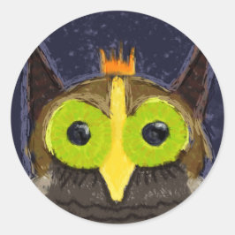 Adesivo Redondo The Kingly Owl