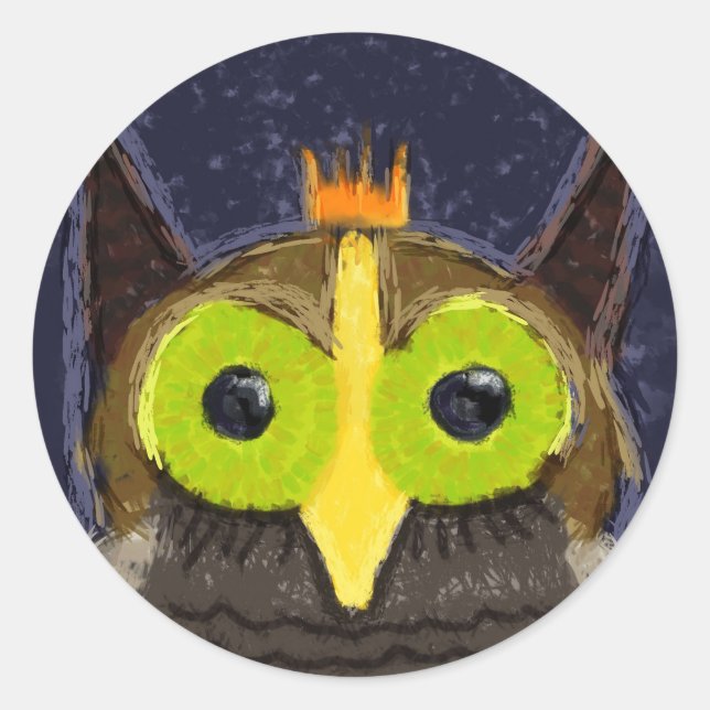Adesivo Redondo The Kingly Owl (Frente)