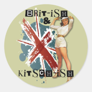 Adesivo Redondo The Kitsch Bitsch : Brit-ish & Kitsch-Up