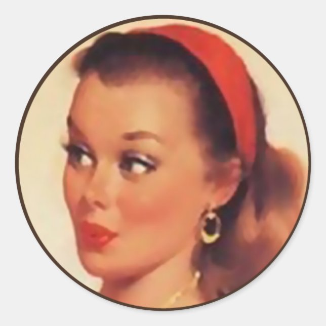 Adesivo Redondo The Kitsch BItsch : Retratos Pin-Up (Frente)
