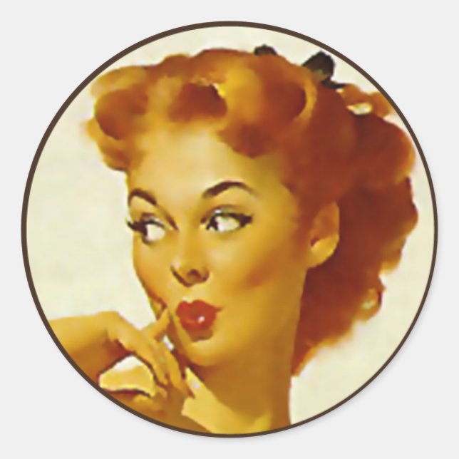 Adesivo Redondo The Kitsch BItsch : Retratos Pin-Up (Frente)