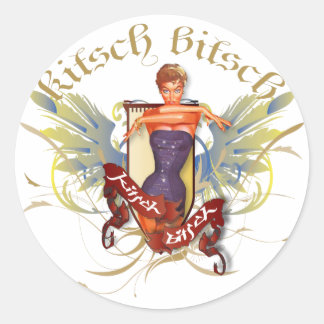 Adesivo Redondo The Kitsch Bitsch : Tatuagem de Bela Banheira Pin-