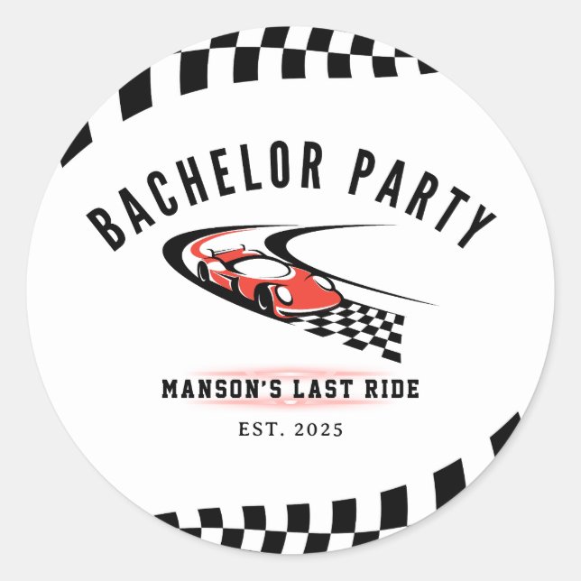Adesivo Redondo The Last Ride Bachelor Party Groom Trucker (Frente)