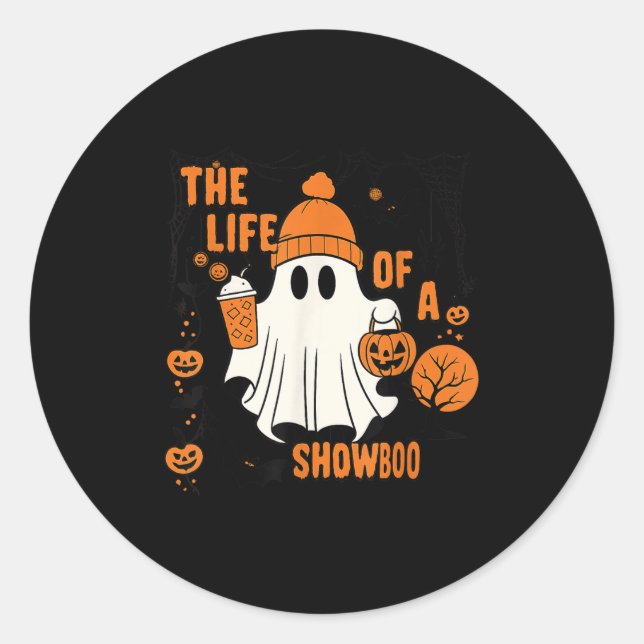 Adesivo Redondo The Life Of A Showboo Halloween Costume Bow Boo Gi (Frente)
