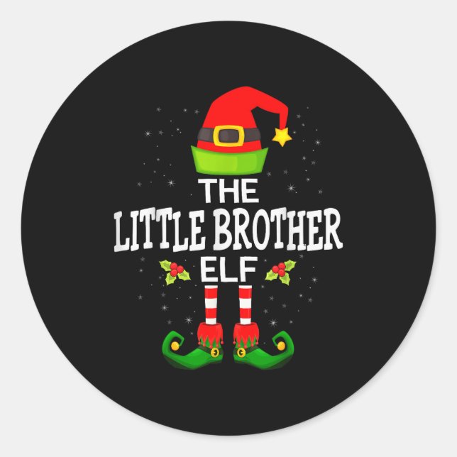 Adesivo Redondo The Little Brother Elf Christmas Family Matching P (Frente)