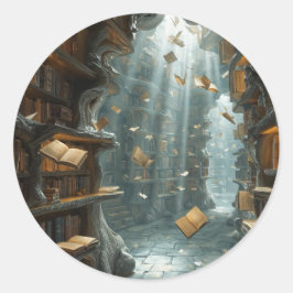 Adesivo Redondo The Living Library