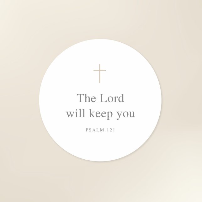 Adesivo Redondo The Lord Will Keep You – Psalm 121 Scripture (Criador carregado)