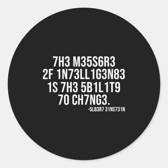 Adesivo Redondo The Measure Of Intelligence Coded Motivational Sci (Frente)