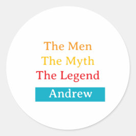 Adesivo Redondo The Men, The Myth, The Legend personalized 