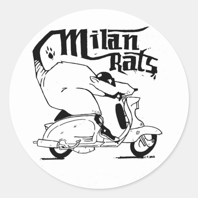 Adesivo Redondo The Milan Rats Sticker (Frente)