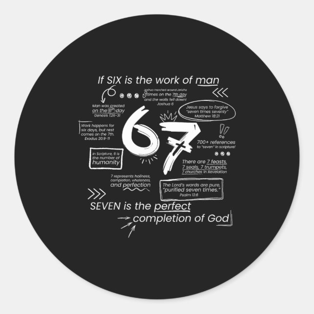 Adesivo Redondo The Perfect Completion Of God 67 Meme Christian Bi (Frente)