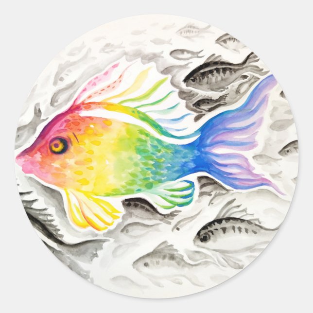 Adesivo Redondo The rainbow fish   (Frente)