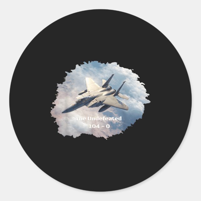 Adesivo Redondo The Undefeated F-15, 104-0, V3 - Patriotic Series  (Frente)