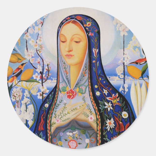 Adesivo Redondo The Virgin - Joseph Stella (Frente)