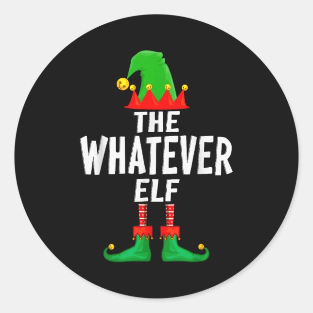 Adesivo Redondo The Whatever Elf Matching Family Christmas  (Frente)