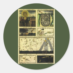 Adesivo Redondo Theatrum Comets por Stanislaw Lubieniecki