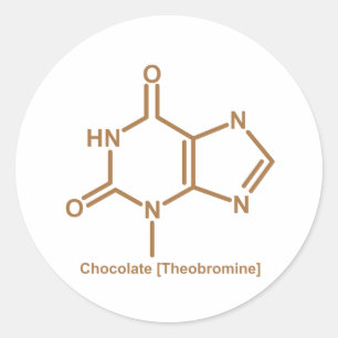 Adesivo Redondo Theobromine do chocolate