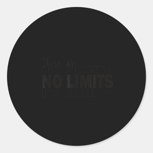 Adesivo Redondo There Are No Limits Mindset Motivation Black  (Frente)