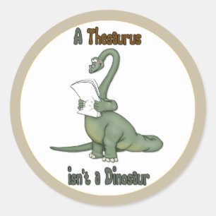 Adesivo Redondo Thesaurus Dinossaur