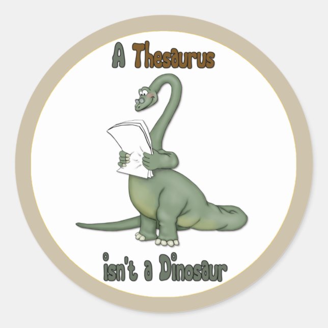 Adesivo Redondo Thesaurus Dinossaur (Frente)