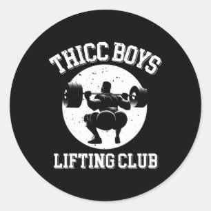 Adesivo Redondo Thicys Lifting Club Funny Gym Mens Squat Bodyb