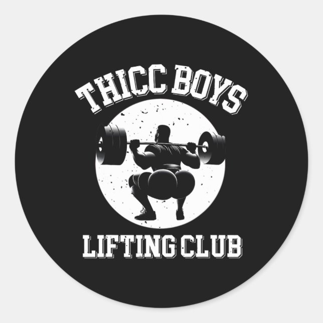 Adesivo Redondo Thicys Lifting Club Funny Gym Mens Squat Bodyb (Frente)