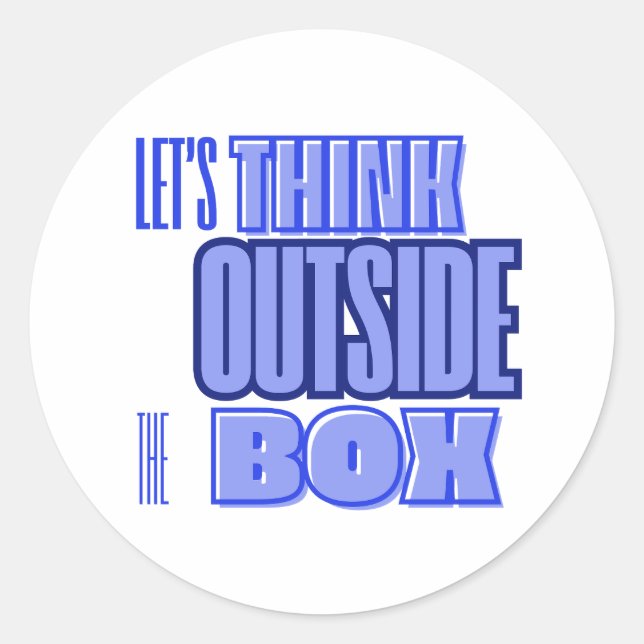 Adesivo Redondo Think Outside the Box (Frente)