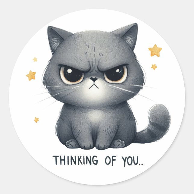 Adesivo Redondo Thinking of u sticker (Frente)