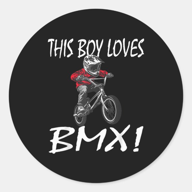 Adesivo Redondo This Boy Loves Bmx, Kids Bmx  (Frente)