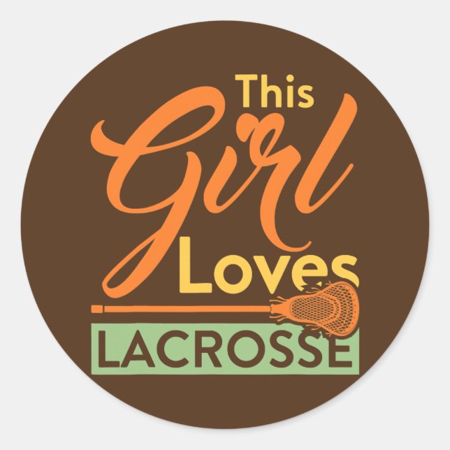 Adesivo Redondo This Girl Loves Lacrosse Player Stick  (Frente)