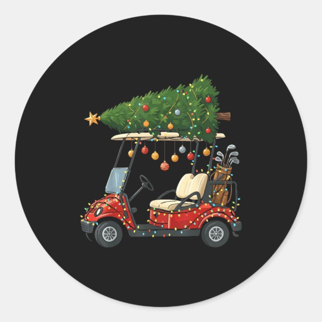 Adesivo Redondo This Is How I Roll Golf Cart Christmas Funny Srt G (Frente)