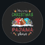 Adesivo Redondo This Is My Christmas Pajama  Football Xmas Lights<br><div class="desc">This Is My Christmas Pajama  Football Xmas Lights</div>