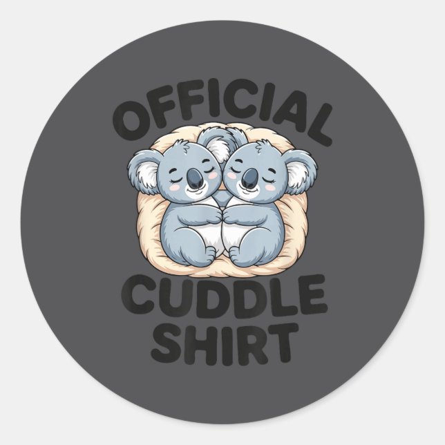 Adesivo Redondo This Is My Cuddle Shirt Cute Koala Matching  (Frente)