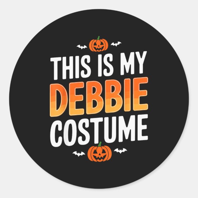 Adesivo Redondo This Is My Debbie Costume Halloween Simple Costume (Frente)