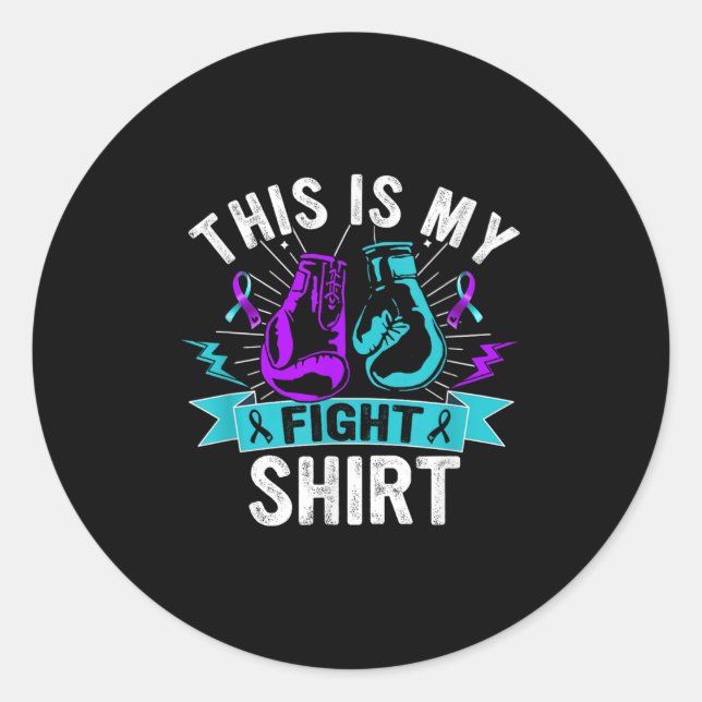 Adesivo Redondo This Is My Figh Suicide Prevention Fighter Strong  (Frente)