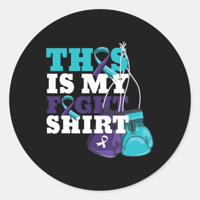 Adesivo Redondo This Is My Fight Suicide Prevention Fighter Strong (Frente)