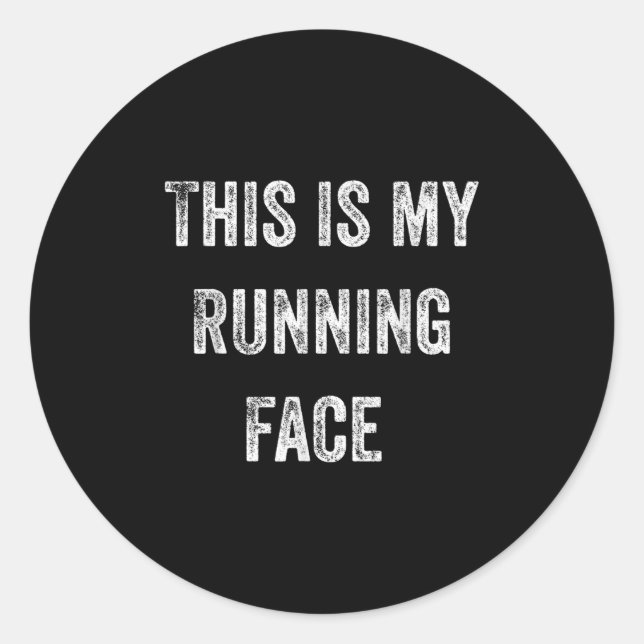 Adesivo Redondo This Is My Running Face Funny Running  (Frente)