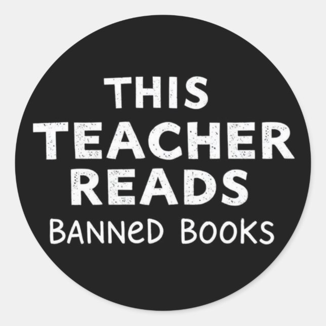 Adesivo Redondo This Teacher Reads Banned Books Graphic (Frente)