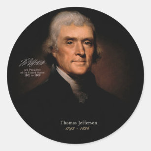 Adesivo Redondo Thomas Jefferson