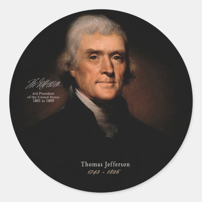 Adesivo Redondo Thomas Jefferson (Frente)