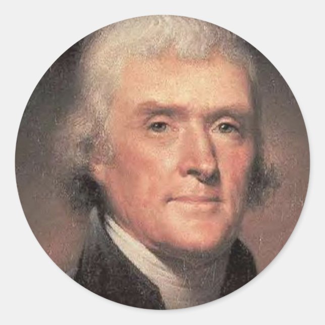 Adesivo Redondo Thomas Jefferson (Frente)