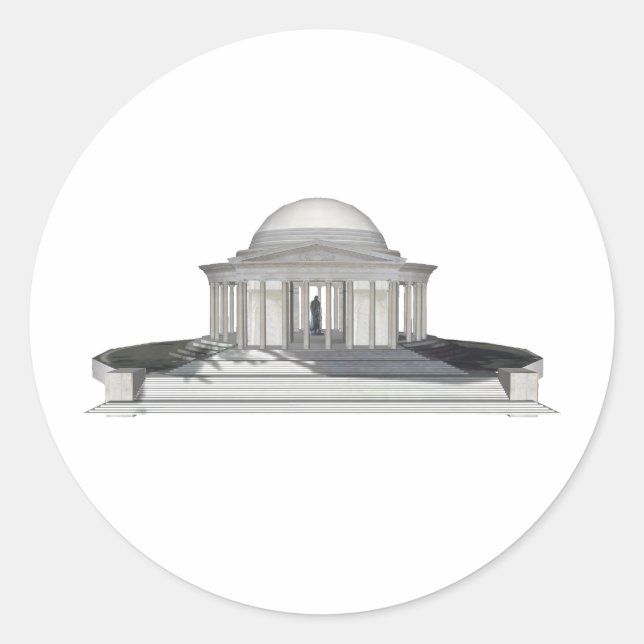Adesivo Redondo Thomas Jefferson Memorial: Modelo 3D: (Frente)