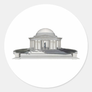 Adesivo Redondo Thomas Jefferson Memorial: Modelo 3D: