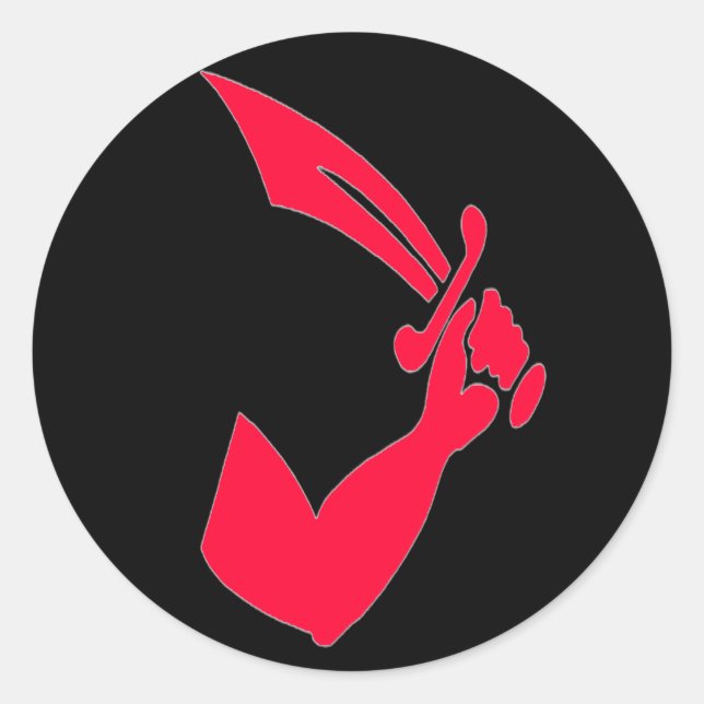 Adesivo Redondo Thomas Tew - Vermelho (Frente)