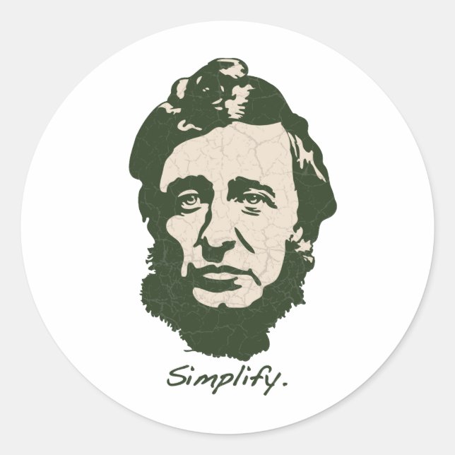 Adesivo Redondo Thoreau - Simplifique (Frente)