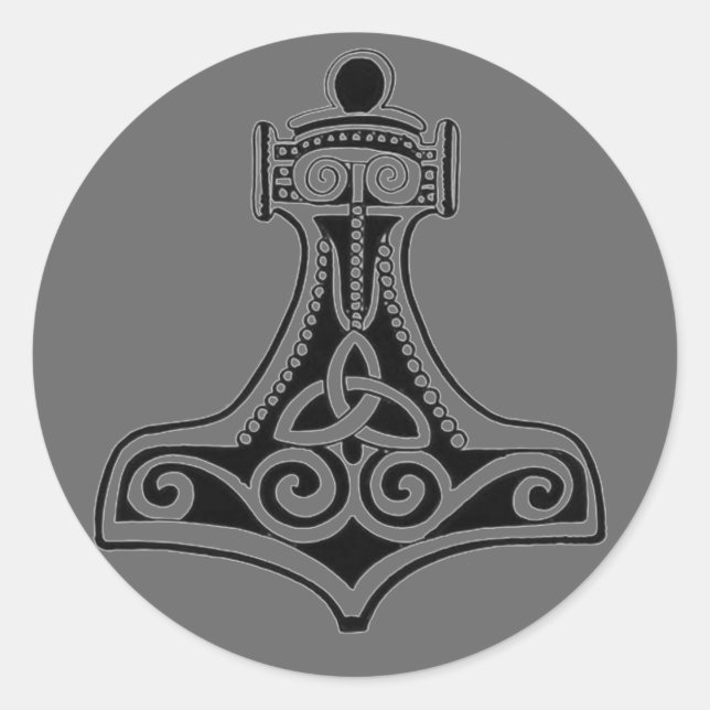 Adesivo Redondo Thors Hammer (Frente)