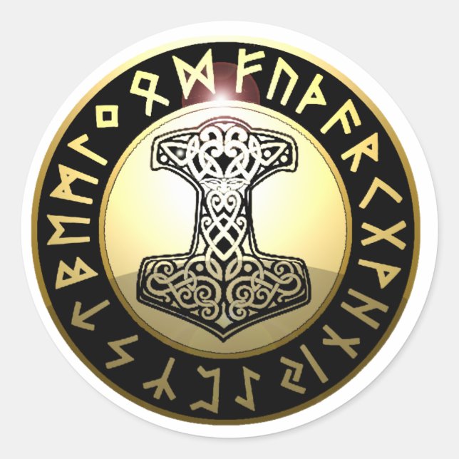 Adesivo Redondo Thor's Hammer (Frente)