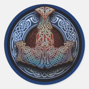 Adesivo Redondo Thor's Hammer Stickers