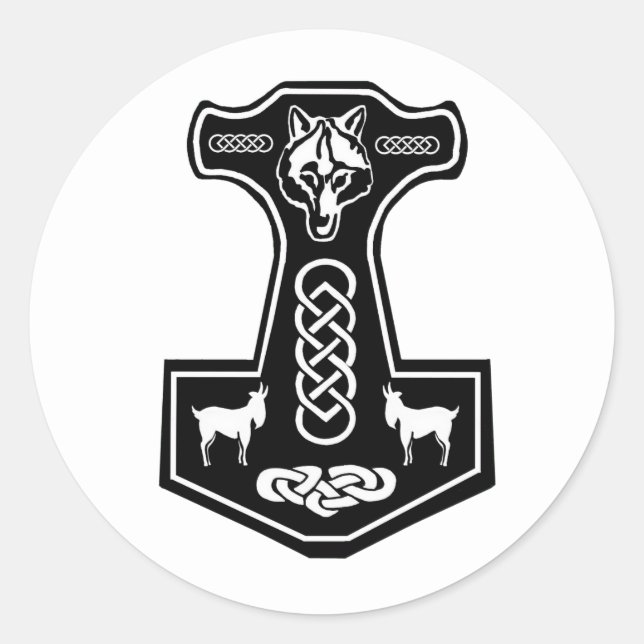 Adesivo Redondo Thor's Hammer Stickers (Frente)