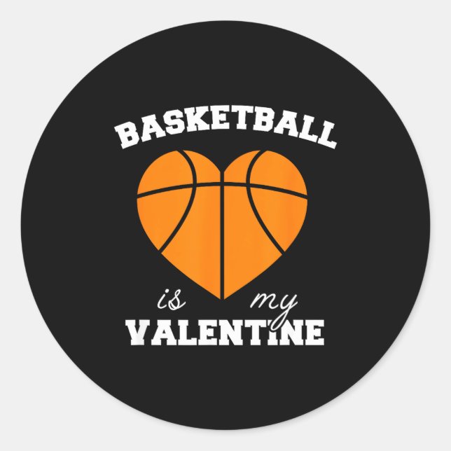 Adesivo Redondo Threadrock Basketball Is My Valentine - Women's Un (Frente)
